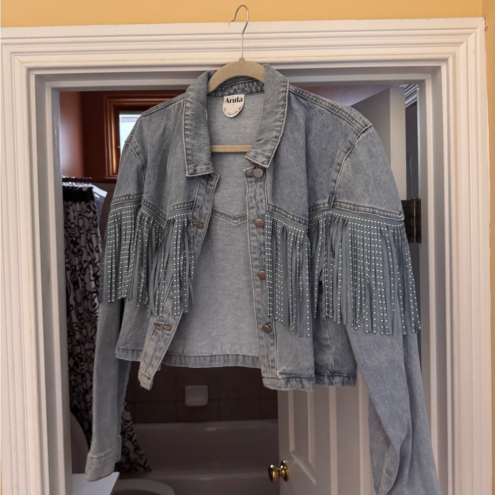 altrd state fringe denim jacket